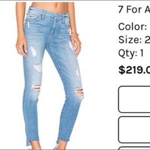 Seven for all mankind distressed ankle cut S 25